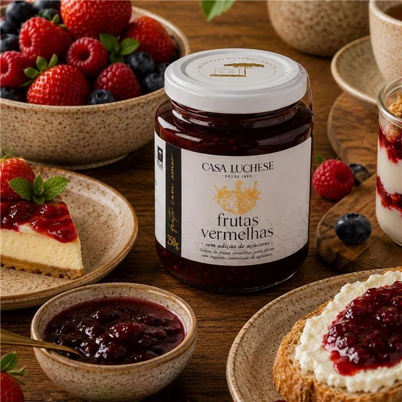 DOCE DE FRUTAS VERMELHAS SEM ADIÇÃO DE AÇUCAR